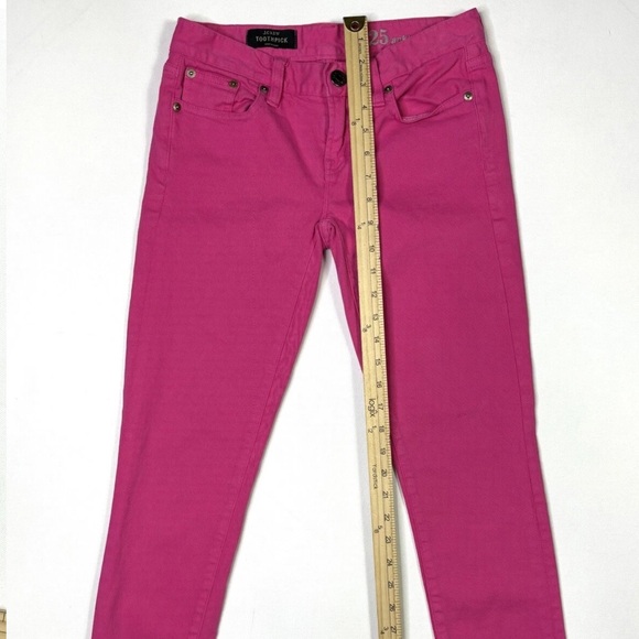 J. Crew Jeans Women’s 25 Ankle Neon Pink Denim Toothpick Skinny Stretch - Picture 10 of 13